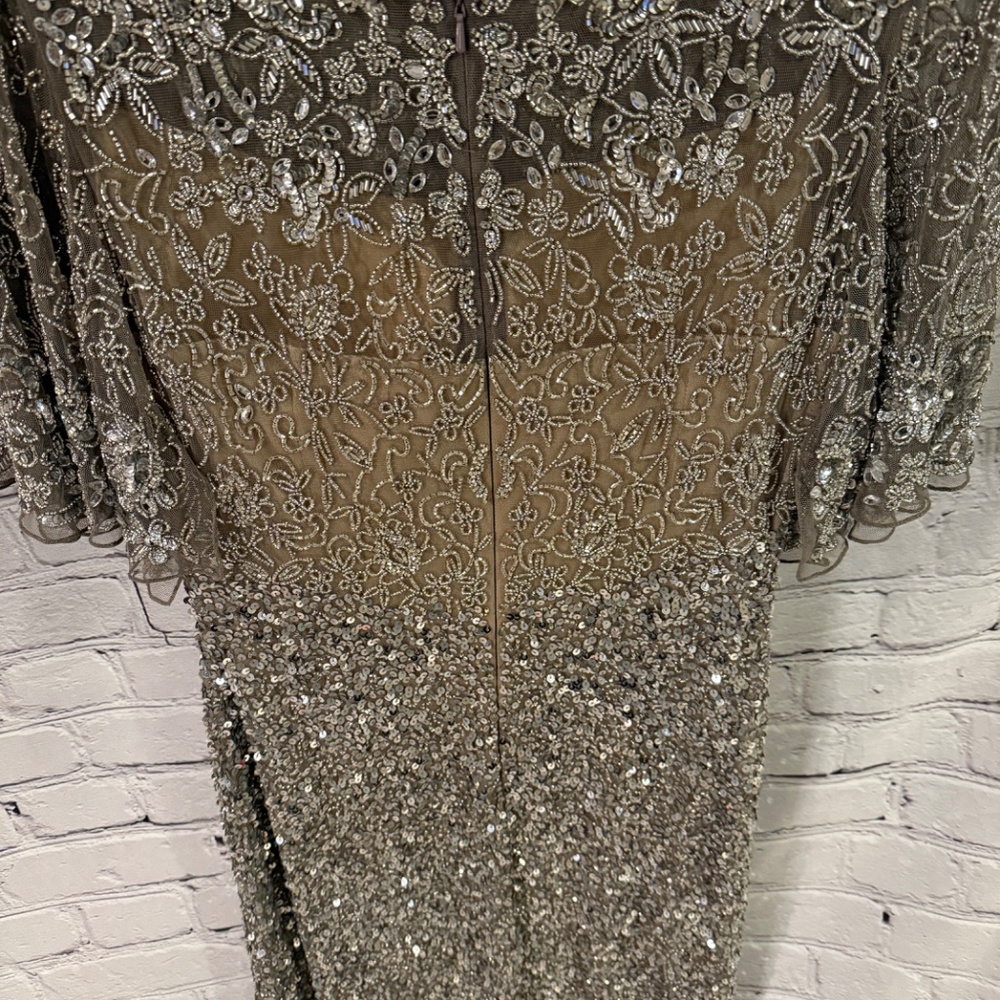 BHLDN Helen Dress Silver Size 10 EUC - Picture 6 of 7